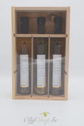 Geschenkkoffer met 3 soorten olijfolie 
